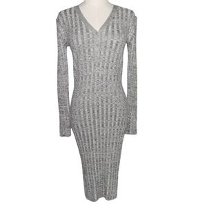 WINTER SALE Willow & Wind Black & White Marled Ribbed Sweater Dress NWT XS